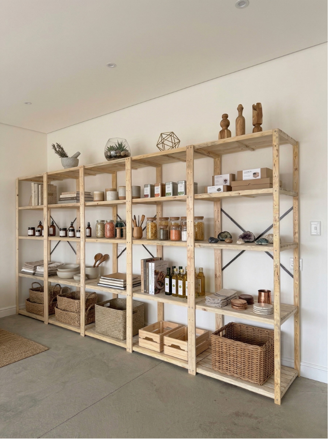 5 Bay DIY Wooden Shelving with 5 levels of Shelves