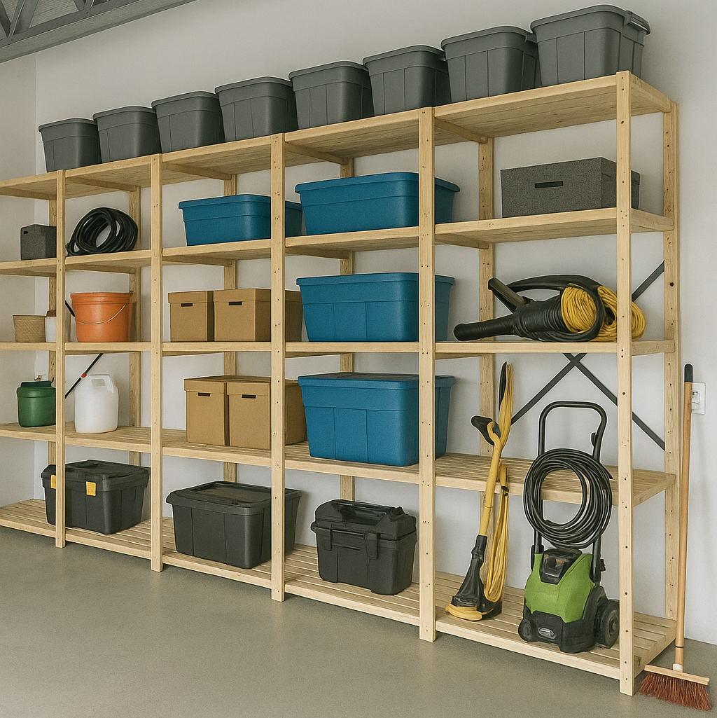 5 Bay DIY Wooden Shelving with 5 levels of Shelves