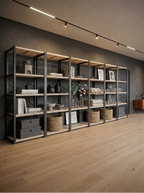 6 Bay DIY Wooden Shelving with 5 levels of Shelves