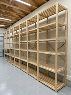 7 Bay DIY Wooden Shelving with 5 levels of Shelves