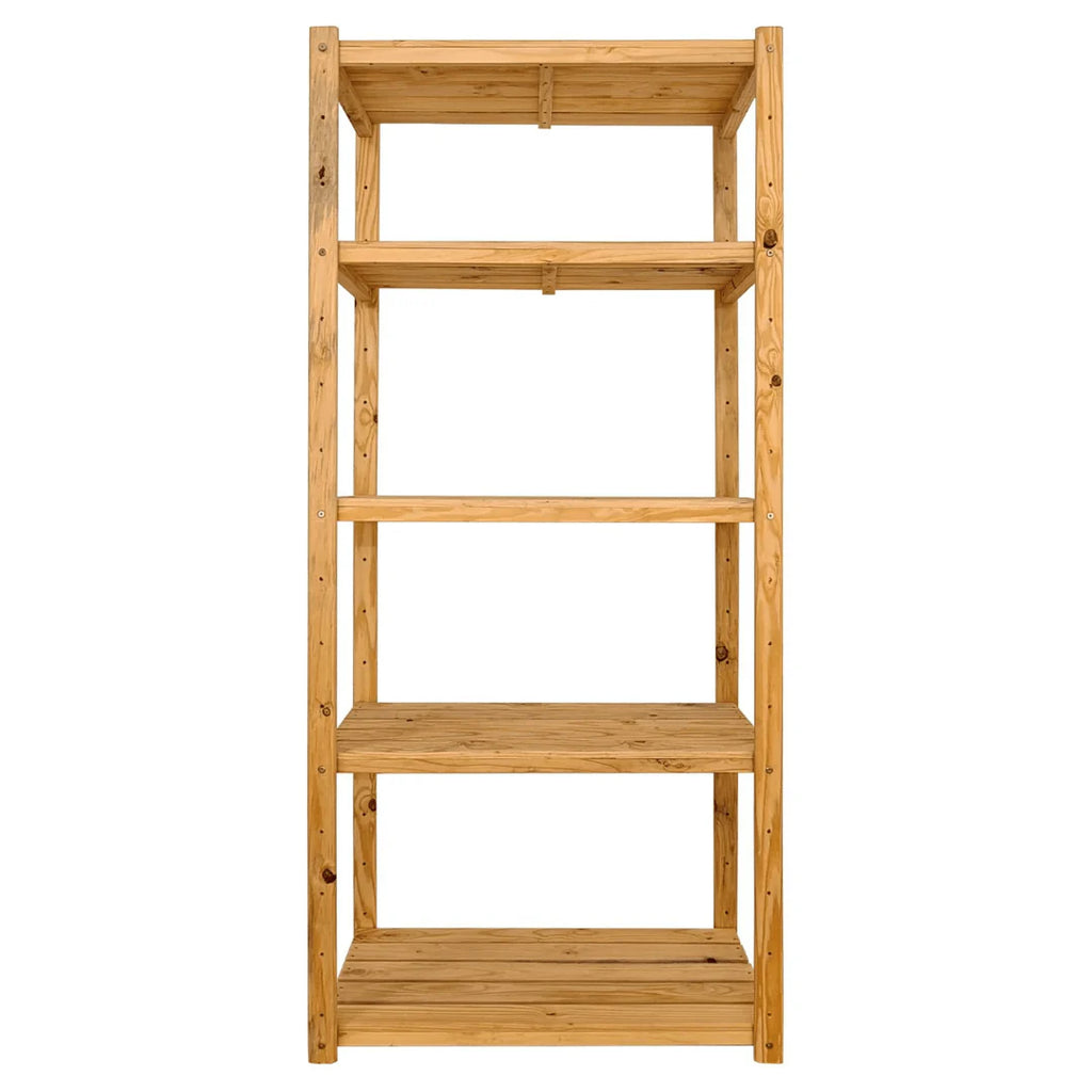1 Bay DIY Modular Pine Wooden Shelf with 5 levels of Shelves