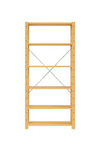1 Bay 6 Level Pine Wooden Modular DIY Book Filing Shelf