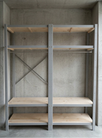 2 Bay DIY Wooden Wardrobe Shelving with 8 Shelves (2.1m High)