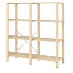 2 Bay DIY Wooden Shelving with 4 levels of Shelves (2.1m High)