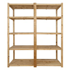 2 Bay DIY Wooden Shelving with 5 levels of Shelves