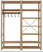 2 Bay DIY Wooden Wardrobe Shelving with 12 Shelves (2.1m High)