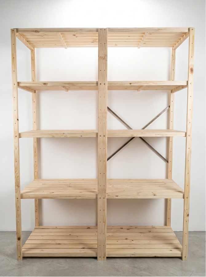 2 Bay DIY Wooden Shelving with 5 levels of Shelves