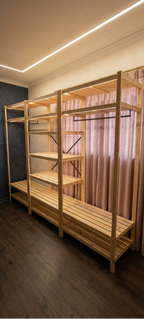 3 Bay 15 Level Pine Wooden Modular DIY Wardrobe Hanging Rail Shelf