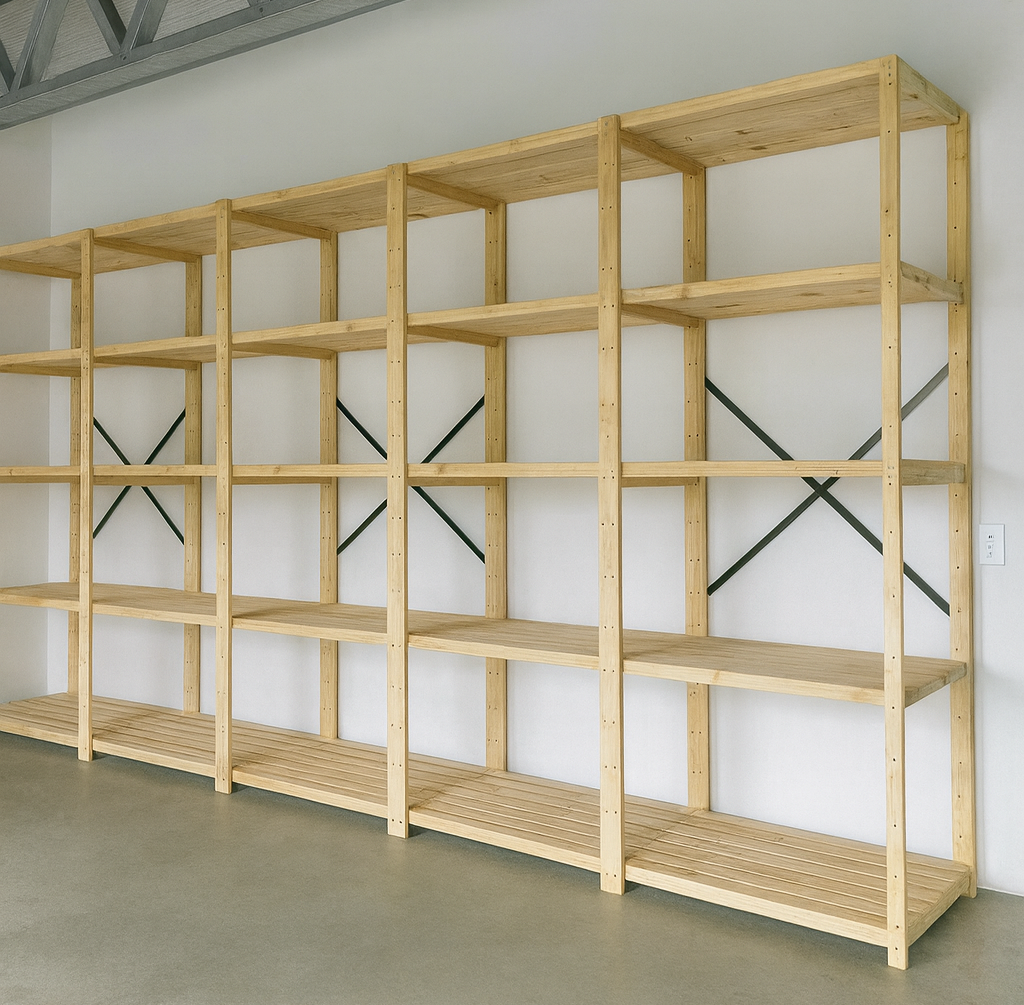 5 Bay DIY Wooden Shelving with 5 levels of Shelves