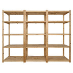 3 Bay DIY Wooden Shelving with 5 levels of Shelves