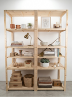 2 Bay DIY Wooden Shelving with 5 levels of Shelves