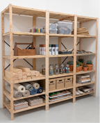 3 Bay DIY Wooden Shelving with 5 levels of Shelves