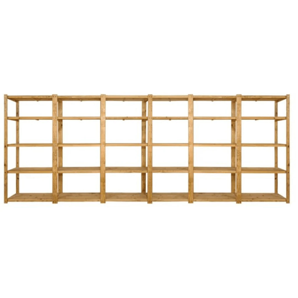 6 Bay DIY Wooden Shelving with 5 levels of Shelves