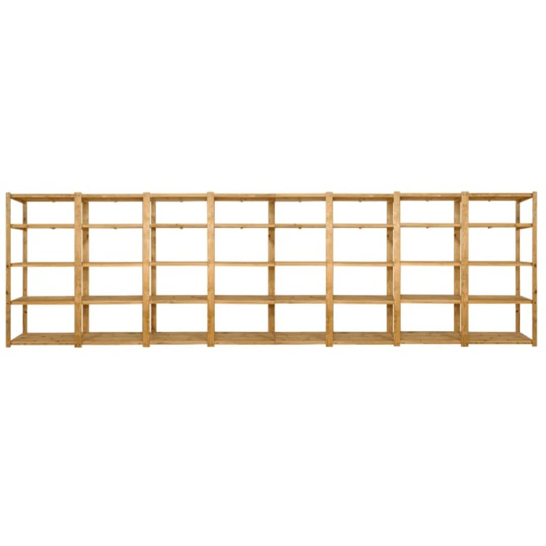 8 Bay DIY Wooden Shelving with 5 levels of Shelves