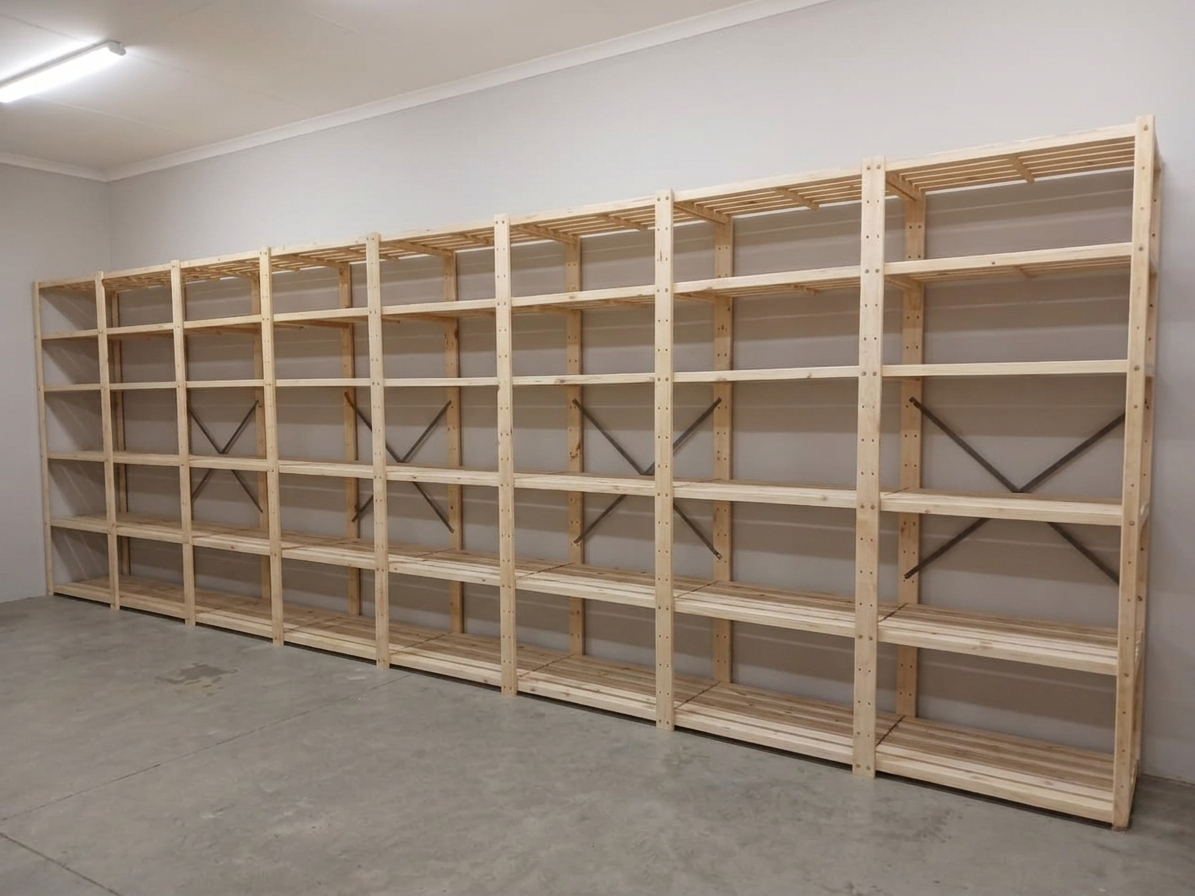 8 Bay DIY Wooden Shelving with 5 levels of Shelves