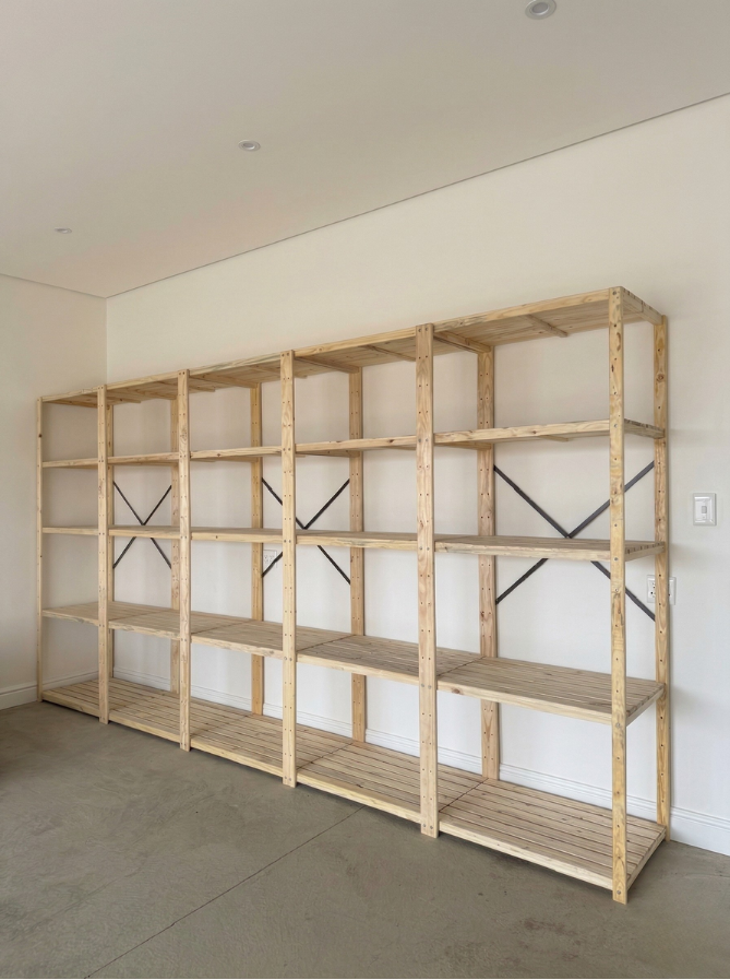 5 Bay DIY Wooden Shelving with 5 levels of Shelves