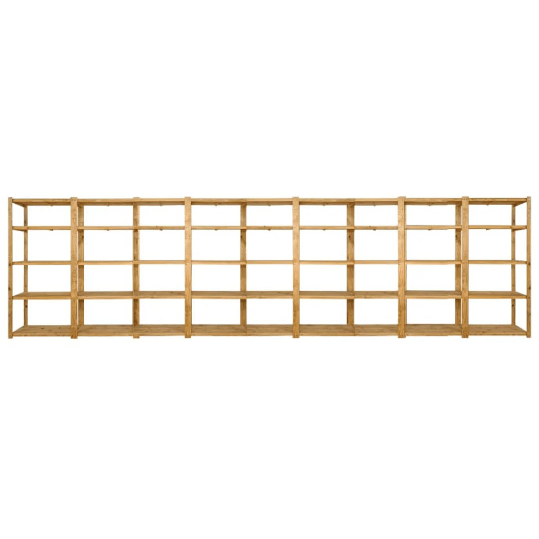 9 Bay DIY Wooden Shelving with 5 levels of Shelves