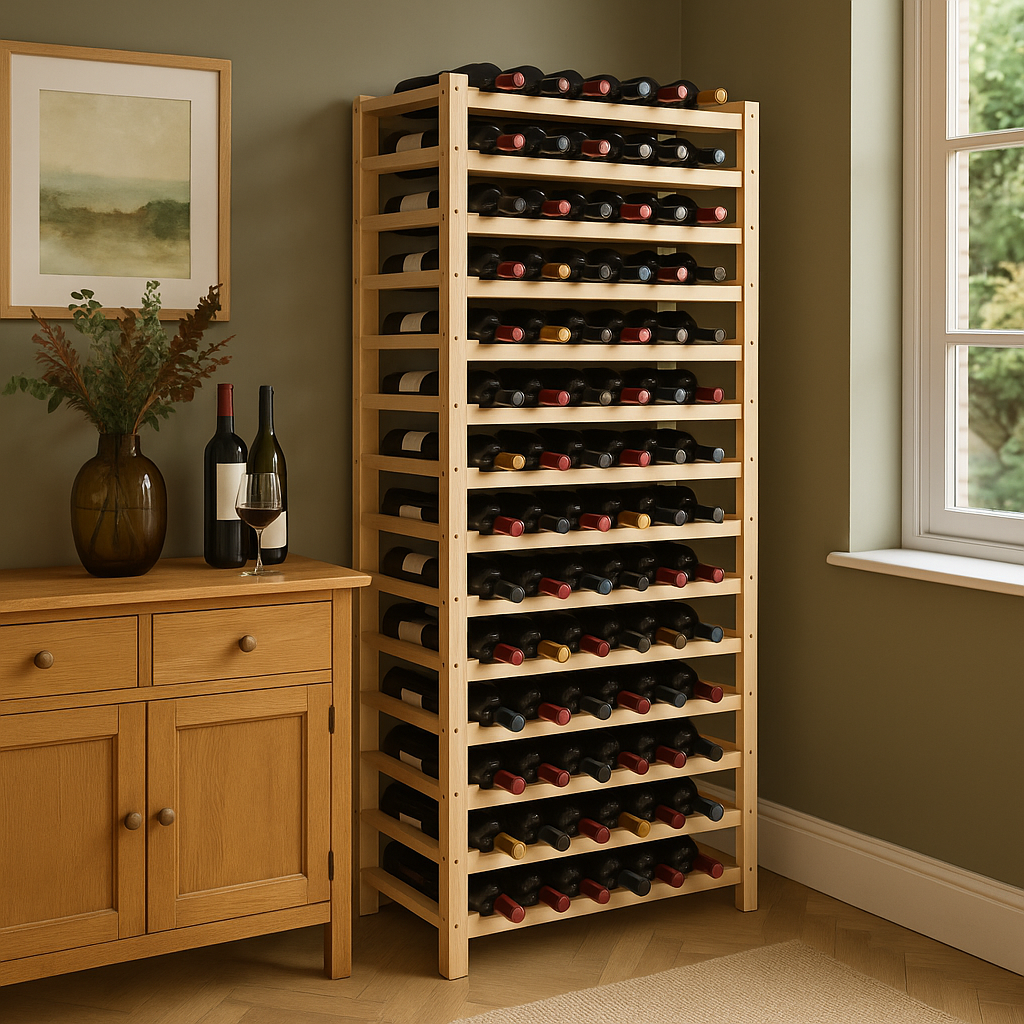 Pine DIY Wooden Modular Wine Shelf Rack