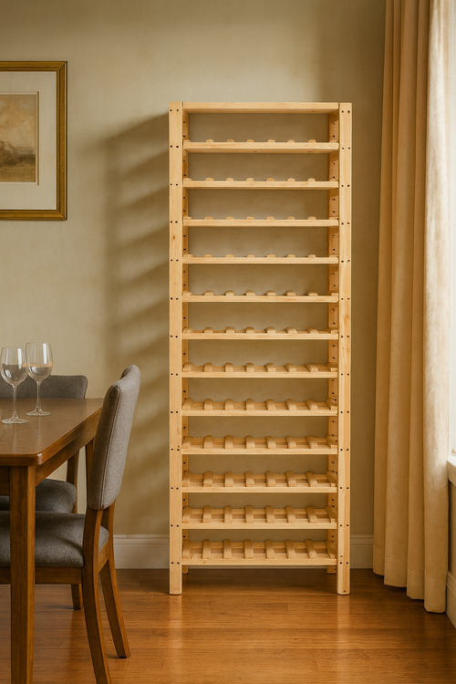 Pine DIY Wooden Modular Wine Shelf Rack