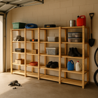 4 Bay DIY Wooden Shelving with 5 levels of Shelves