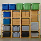4 Bay DIY Wooden Shelving with 5 levels of Shelves