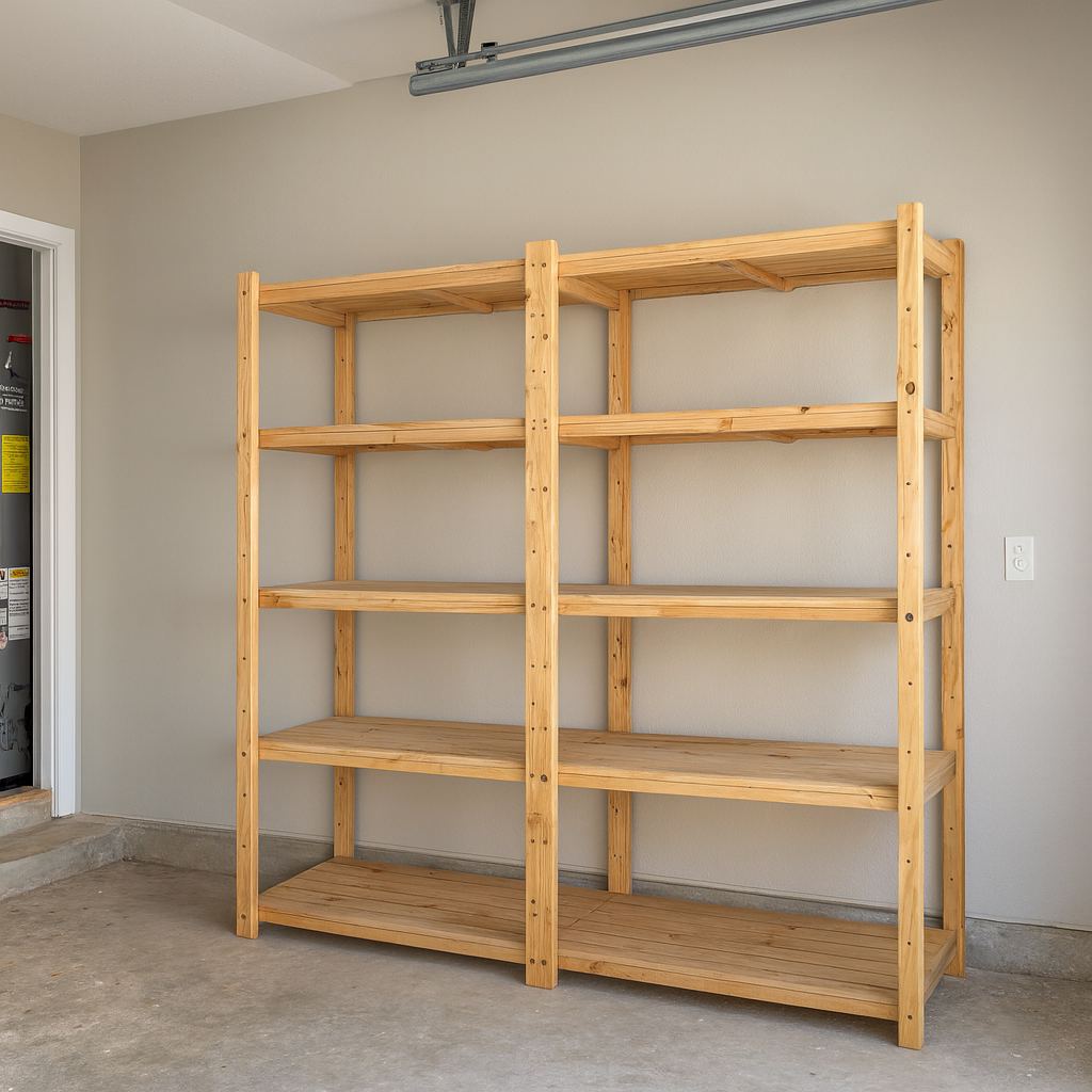 2 Bay DIY Wooden Shelving with 5 levels of Shelves