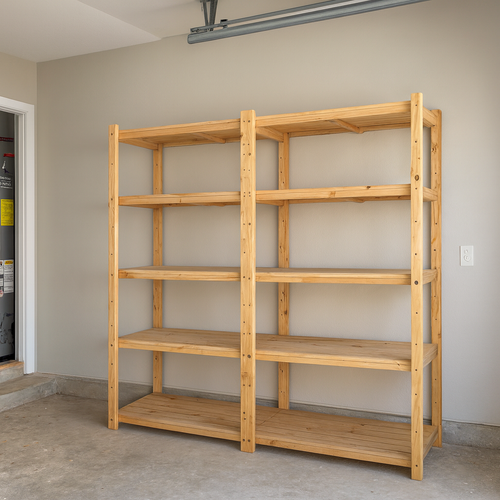 2 Bay DIY Wooden Shelving with 5 levels of Shelves