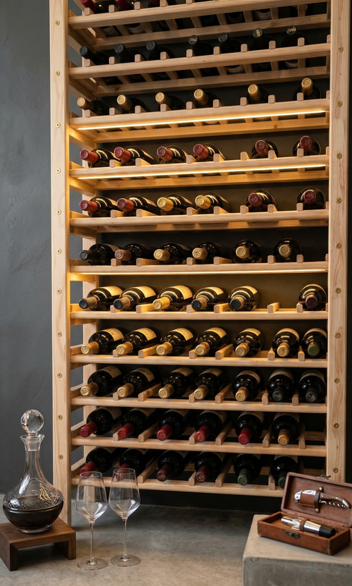Pine DIY Wooden Modular Wine Shelf Rack