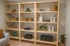 3 Bay DIY Wooden Shelving with 5 levels of Shelves