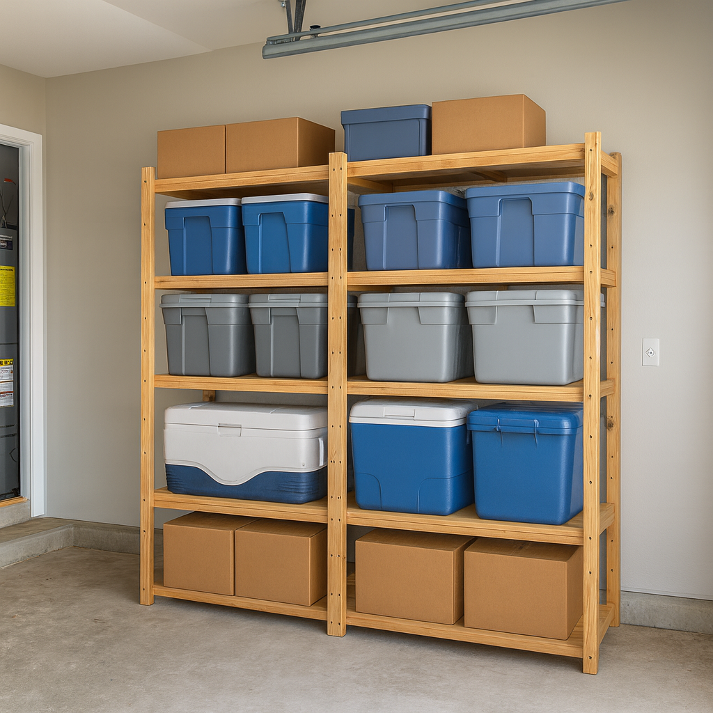 2 Bay DIY Wooden Shelving with 5 levels of Shelves