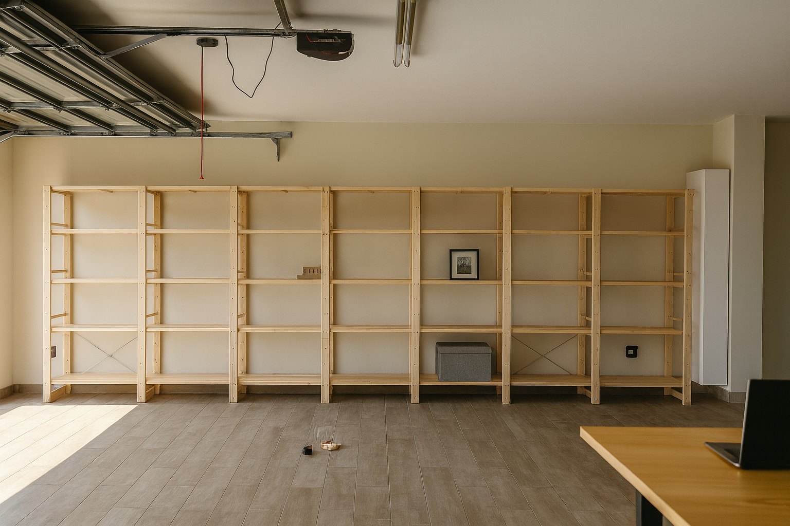 7 Bay DIY Wooden Shelving with 5 levels of Shelves