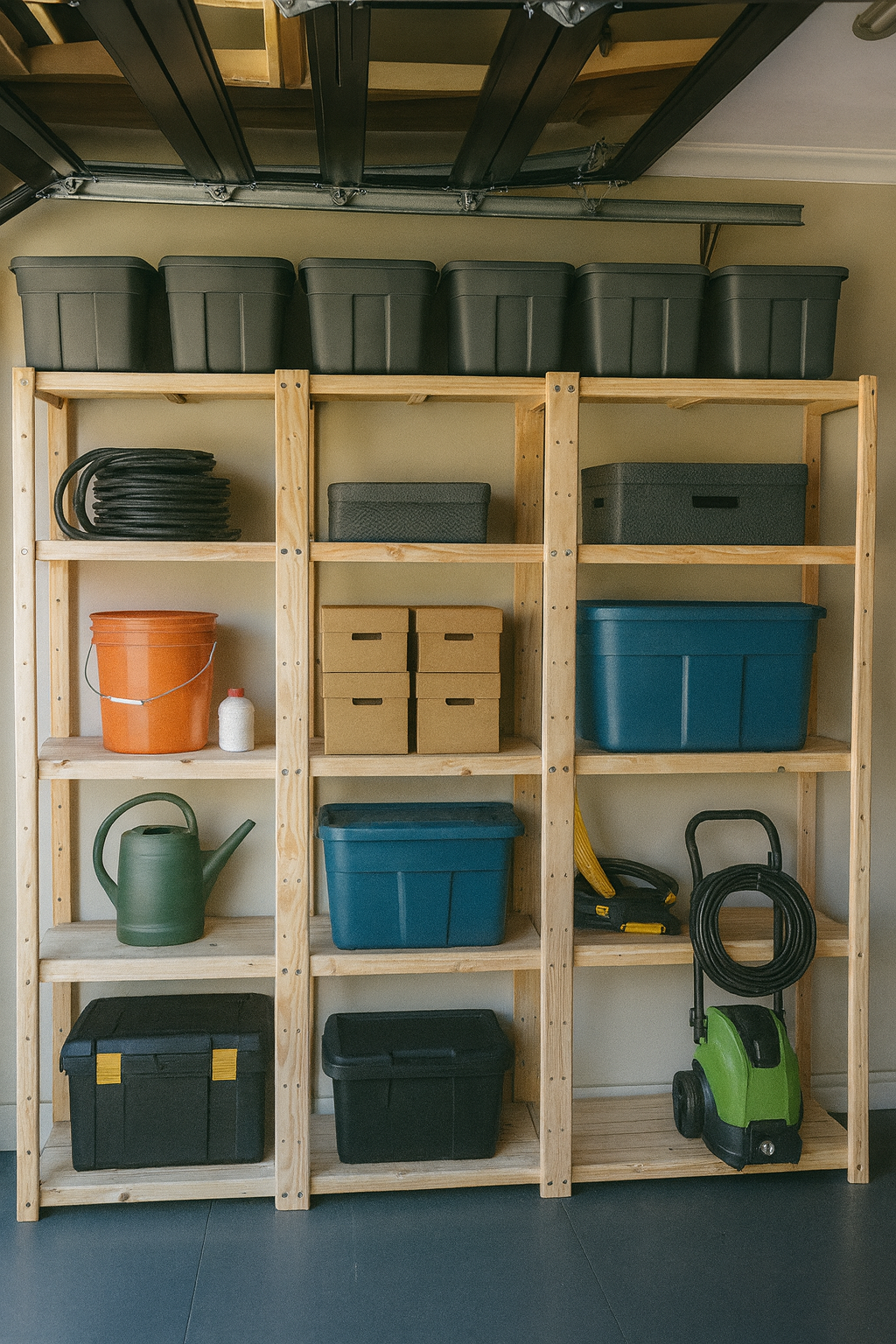 3 Bay DIY Wooden Shelving with 5 levels of Shelves